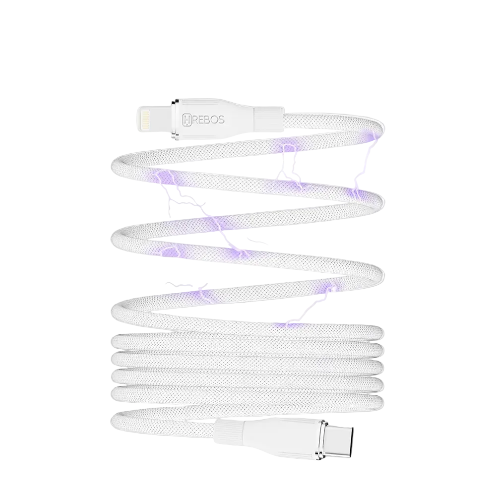 Cabo Magnético Curl Flow Tipo-C x Lightning 1,2m