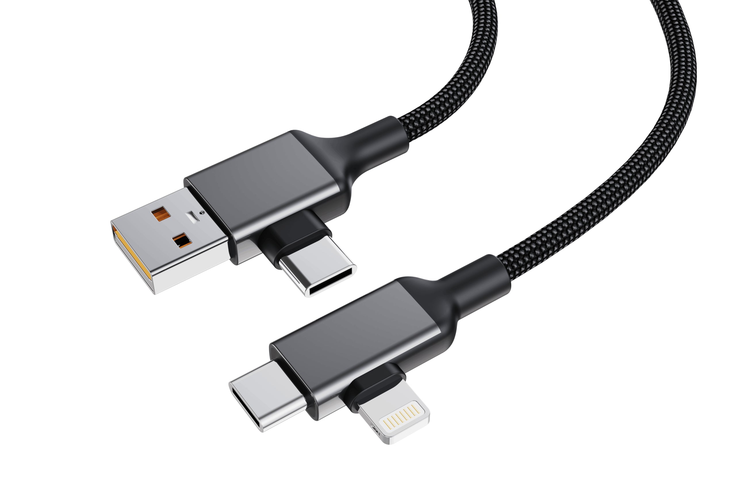 Cabo 4 em 1 USB x Tipo-C x Lightning 1,2m