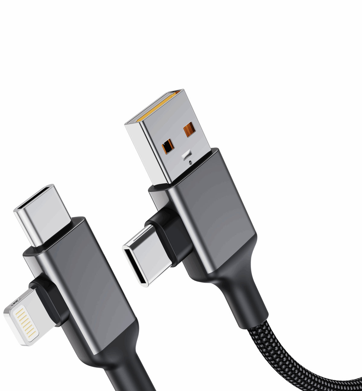 Cabo 4 em 1 USB x Tipo-C x Lightning 1,2m