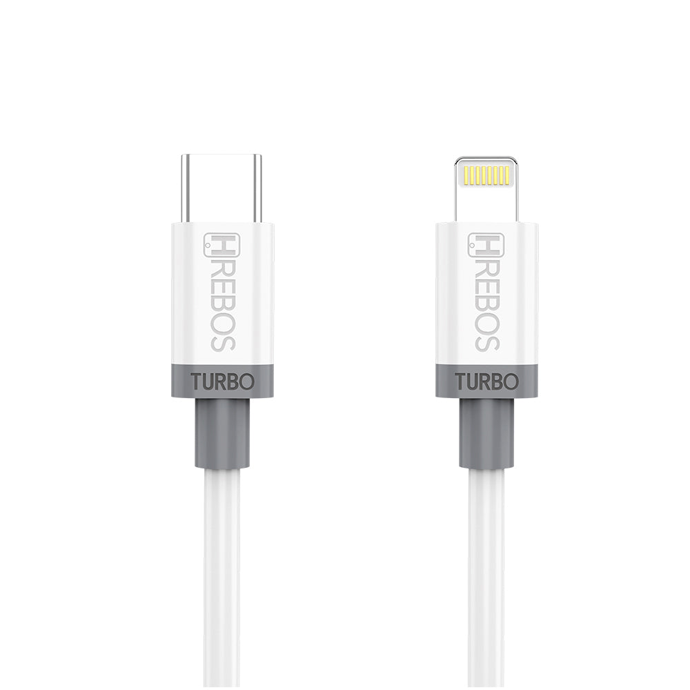 Cabo Turbo First White 30w Tipo-C x Lightning 2m