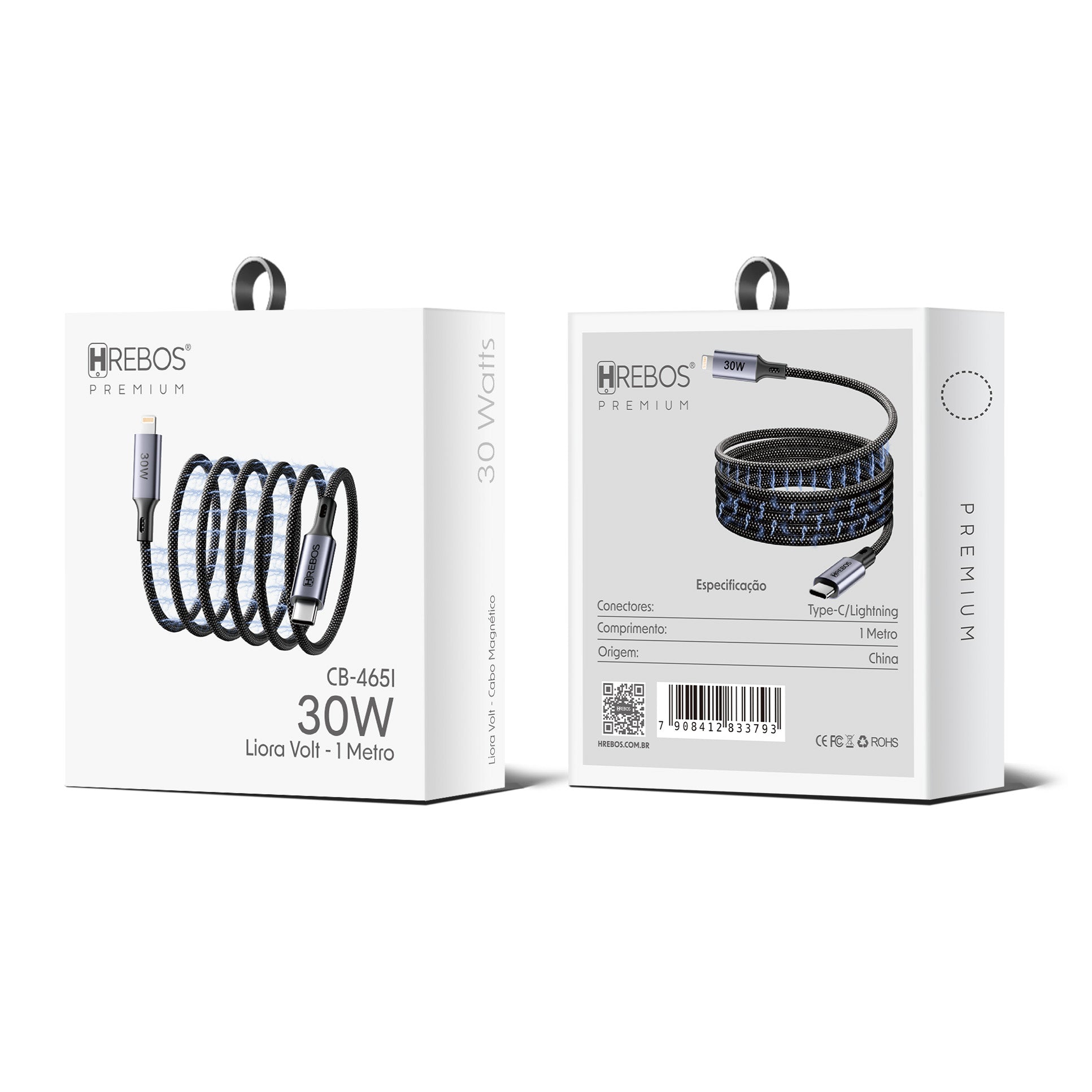 Cabo Magnético Liora Volt 30w Tipo-C x Lightning 1m