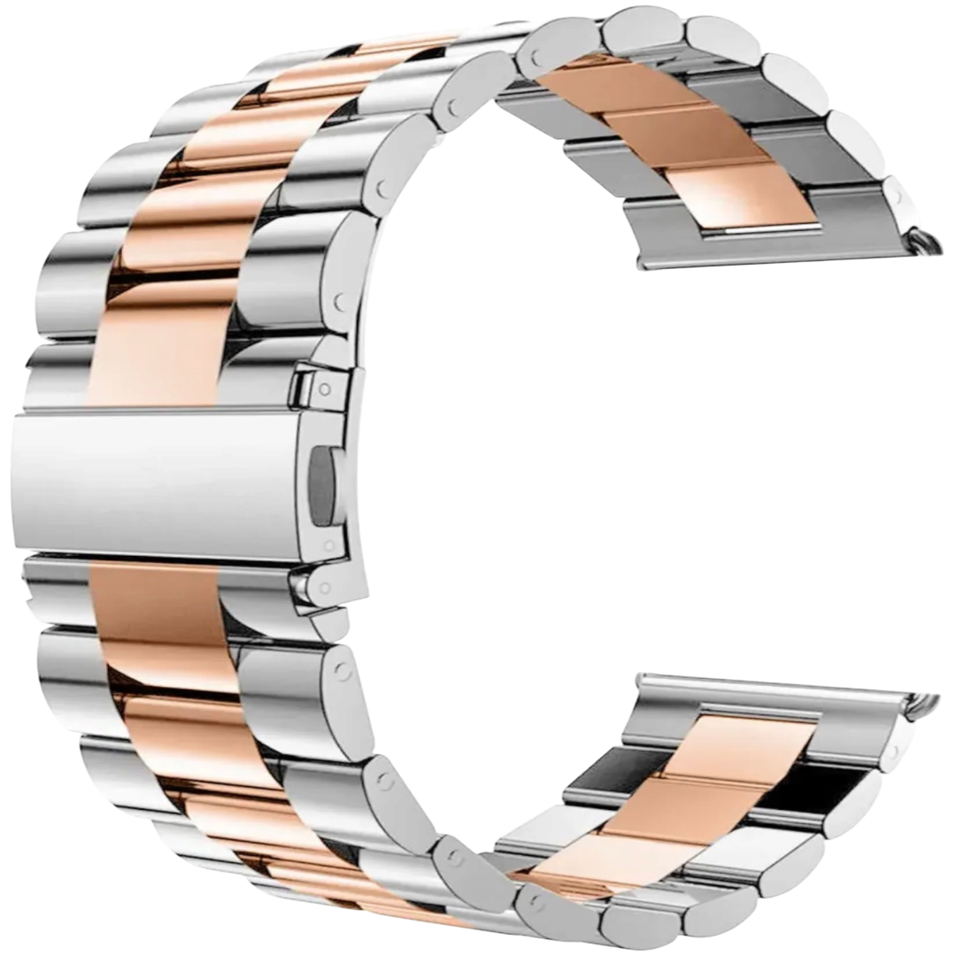 Pulseira Apple Watch Aço Prata com Bronze
