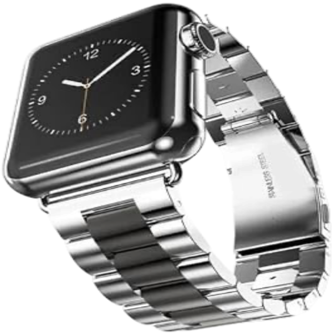 Pulseira Apple Watch Aço Prata com Preto