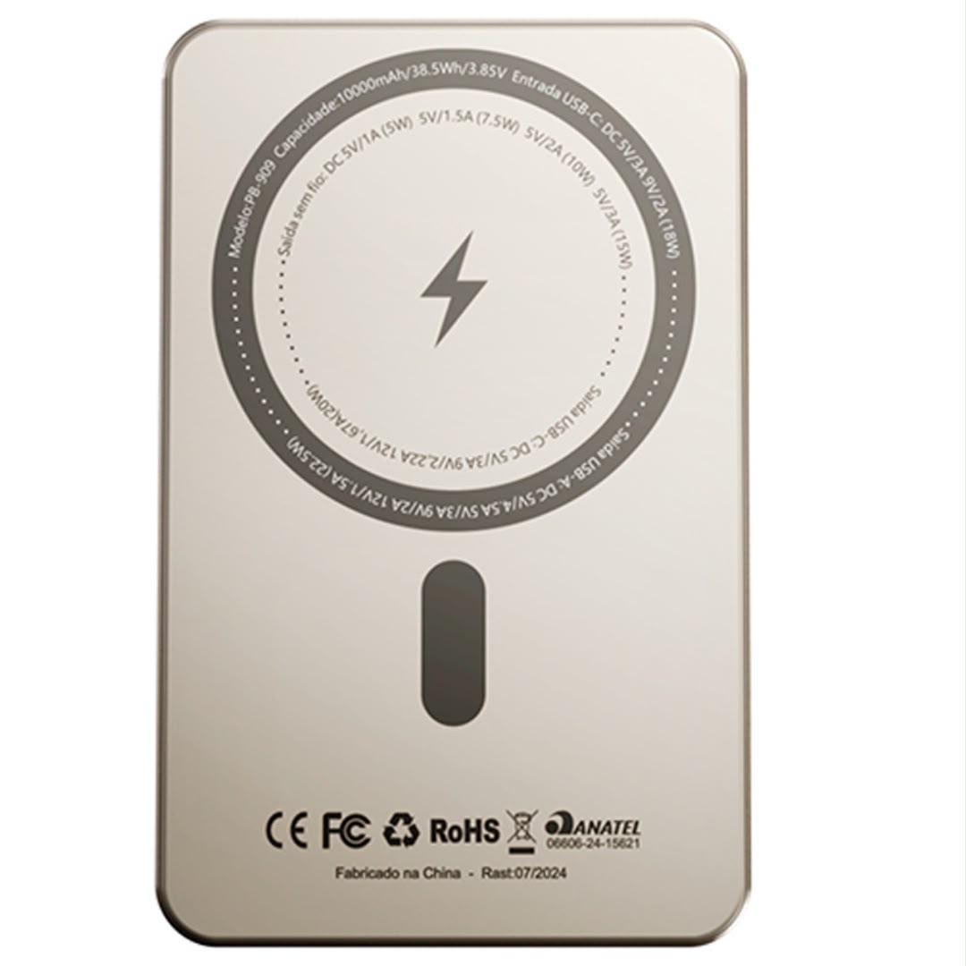 Power Bank 10.000mAh Magnético 22.5w