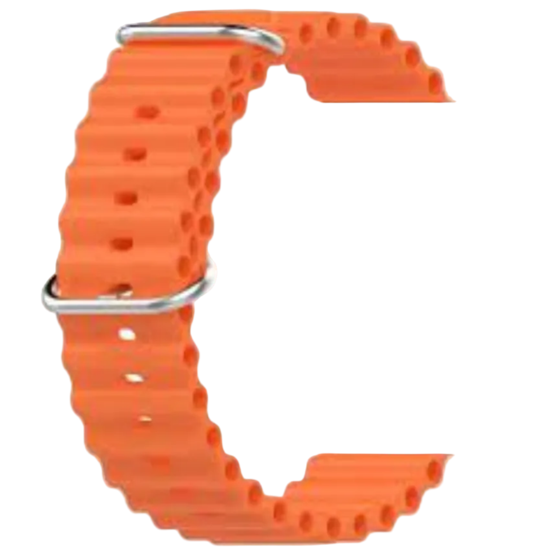 Pulseira Apple Watch Silicone Oceano Laranja
