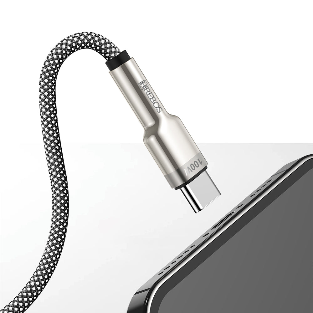 Cabo Metal Waves 100w Tipo-C x Tipo-C 2m