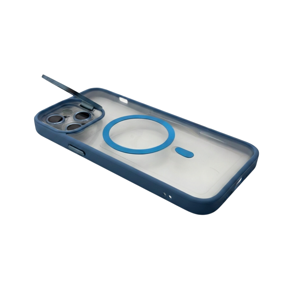 Capa Magnética Veryria iPhone 15 Pro Transparente com Azul