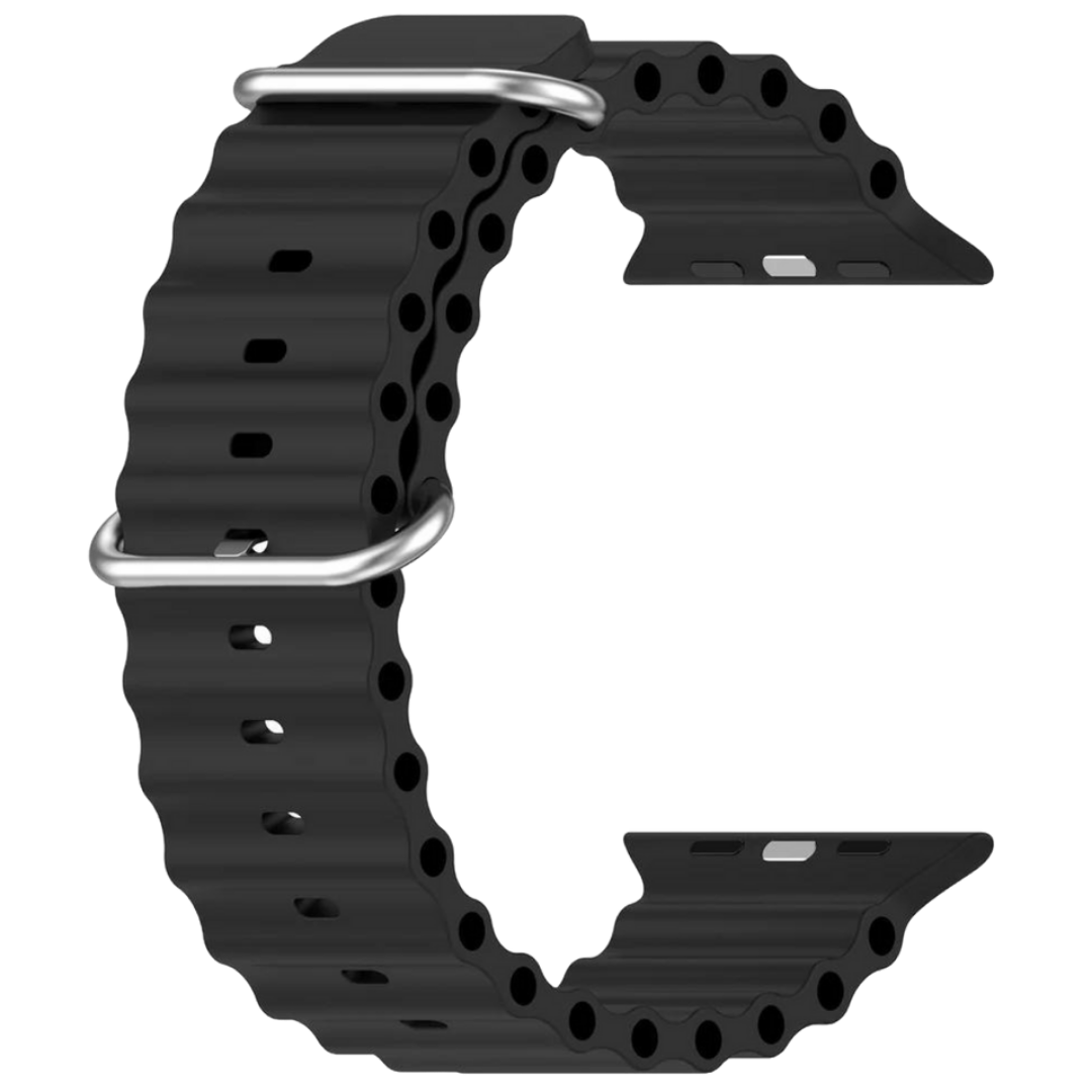 Pulseira Apple Watch Silicone Oceano Preta