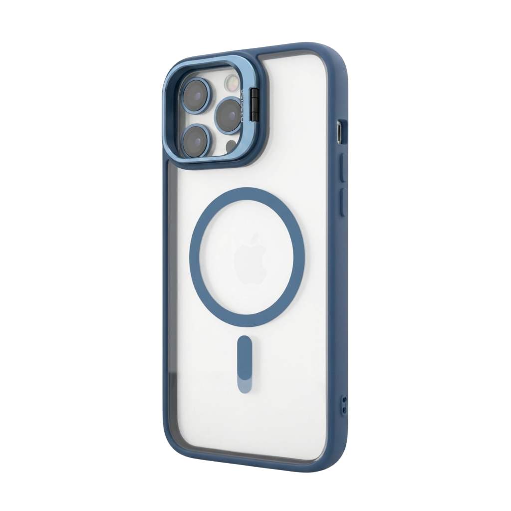 Capa Magnética Veryria iPhone 15 Pro Transparente com Azul