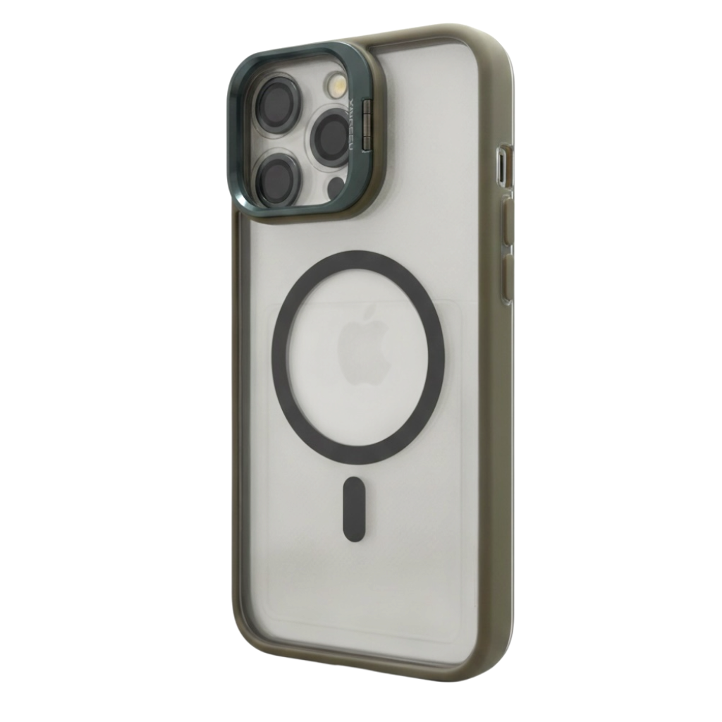 Capa Magnética Veryria iPhone 15 Pro Transparente com Cinza