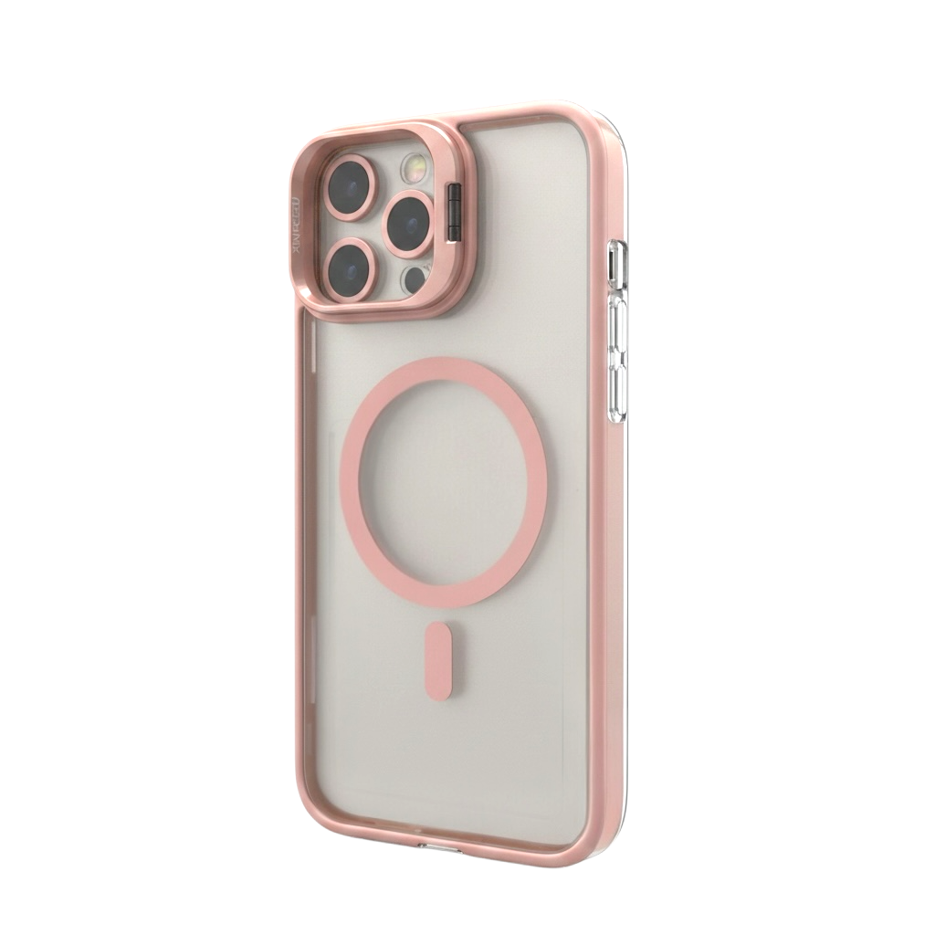 Capa Magnética Veryria iPhone 15 Pro Transparente com Rosa