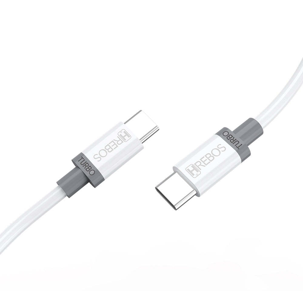 Cabo Turbo First White 100w Tipo-C x Tipo-C 2m