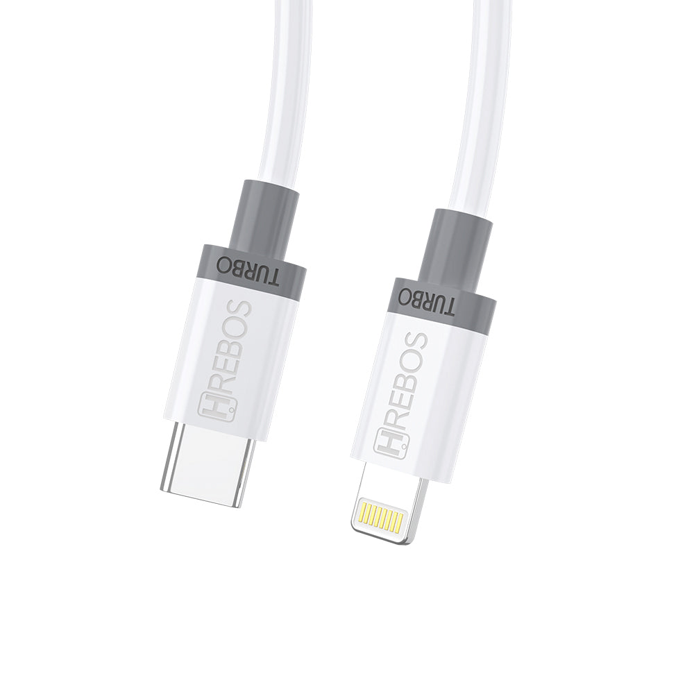Cabo Turbo First White 30w Tipo-C x Lightning 2m