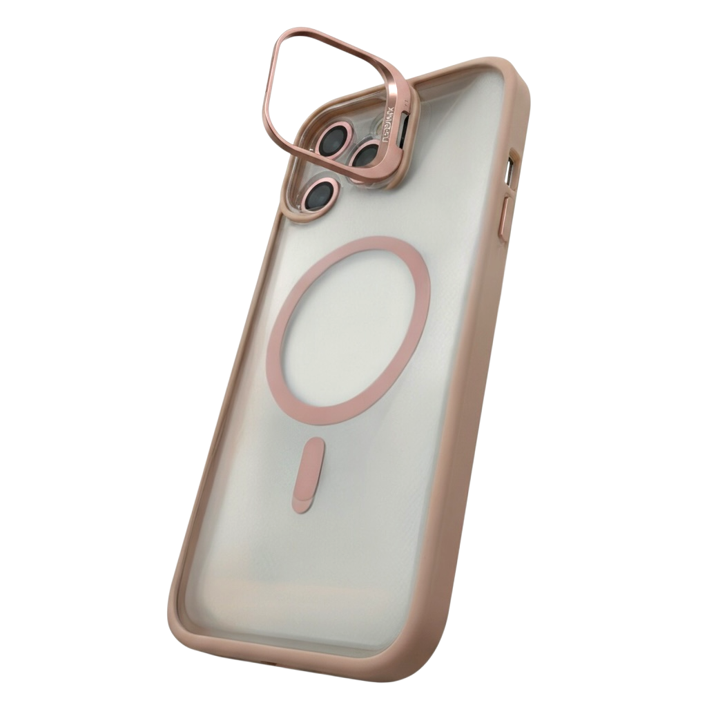 Capa Magnética Veryria iPhone 15 Pro Transparente com Rosa