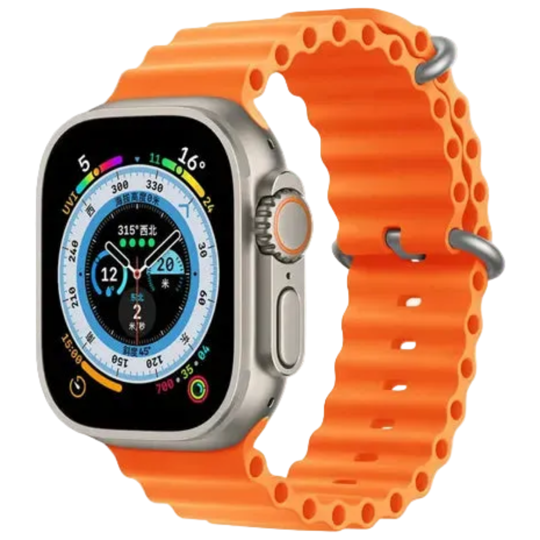 Pulseira Apple Watch Silicone Oceano Laranja