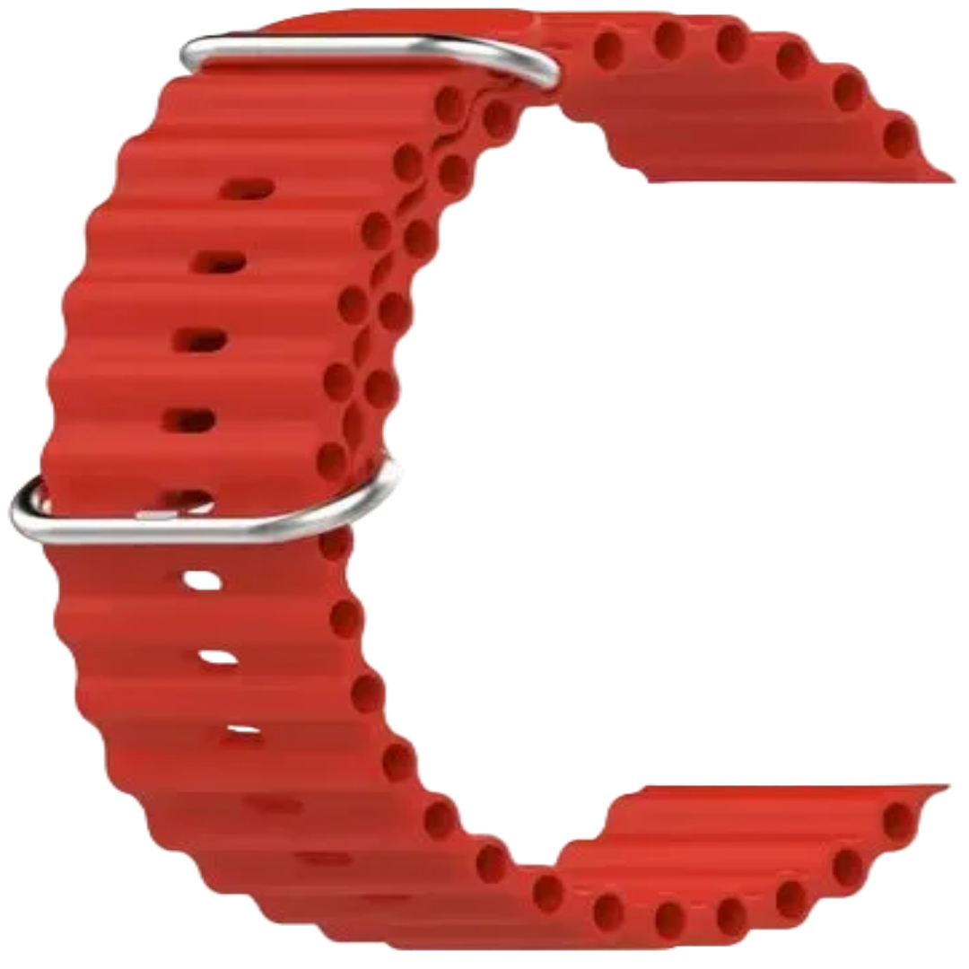 Pulseira Apple Watch Silicone Oceano Vermelha
