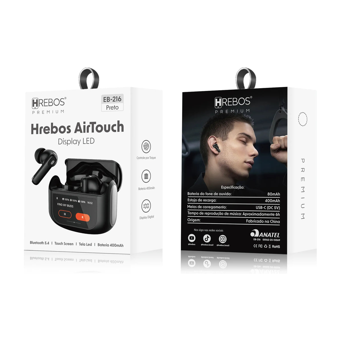 Fone Bluetooth Hrebos AirTouch