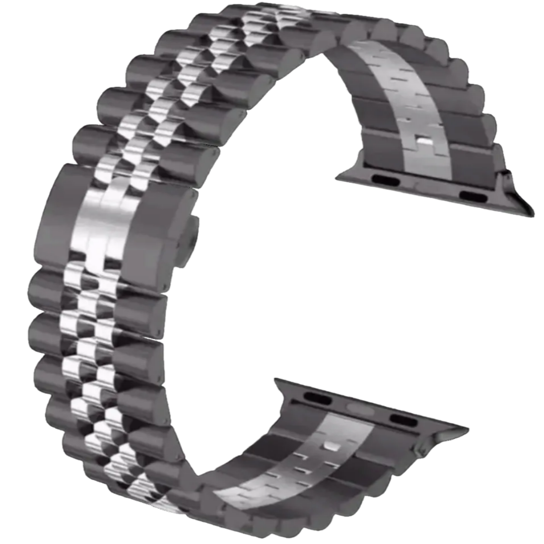 Pulseira Apple Watch Aço Flex Preta com Prata