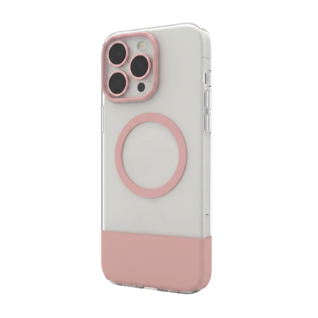 Capa Magnética Zcom iPhone 16 Pro Max Transparente com Rosa