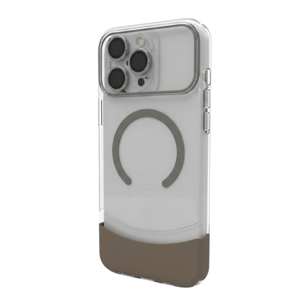 Capa Magnética Zcom iPhone 17 Pro Max Transparente com Cinza