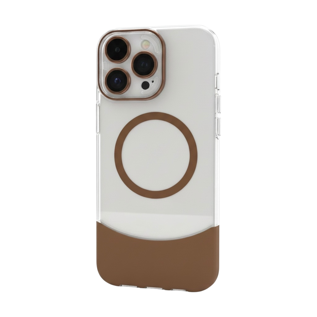 Capa Magnética Zcom iPhone 16 Pro Max Transparente com Marrom
