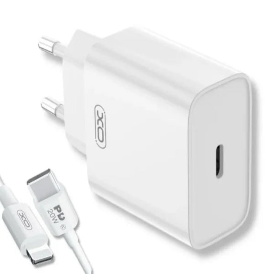 Kit Carregador Turbo PD 20W com Cabo USB-C x USB-C - XO-l77