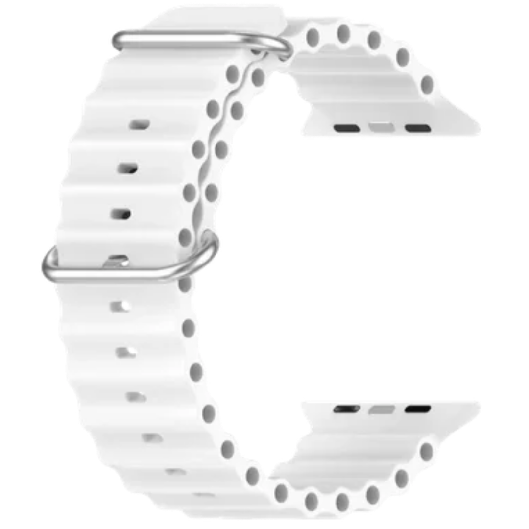 Pulseira Apple Watch Silicone Oceano Branca