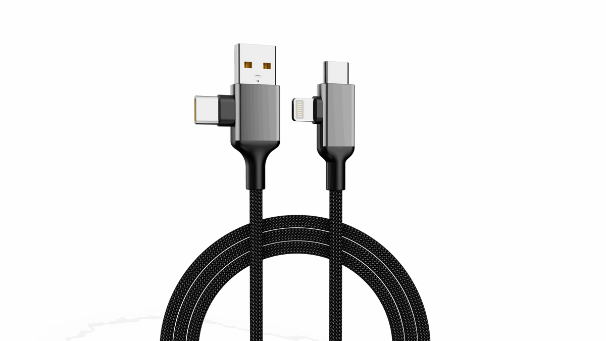 Cabo 4 em 1 USB x Tipo-C x Lightning 1,2m